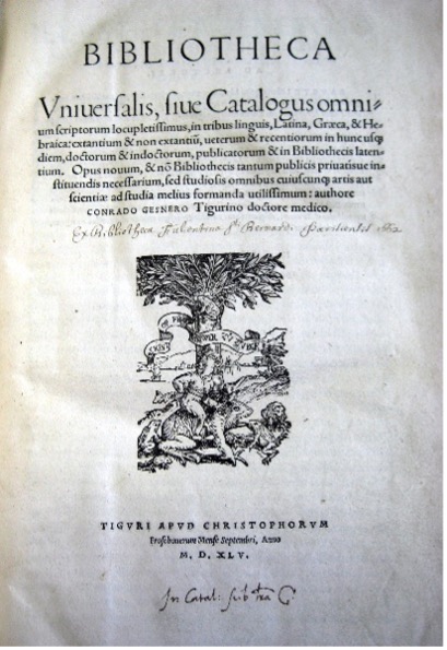 Bibliotheca Universalis, Gessner